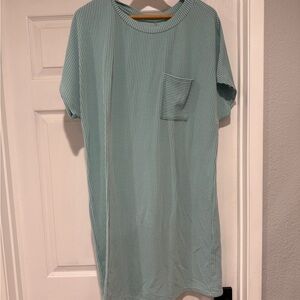 Striped Teal T-Shirt with Pocket